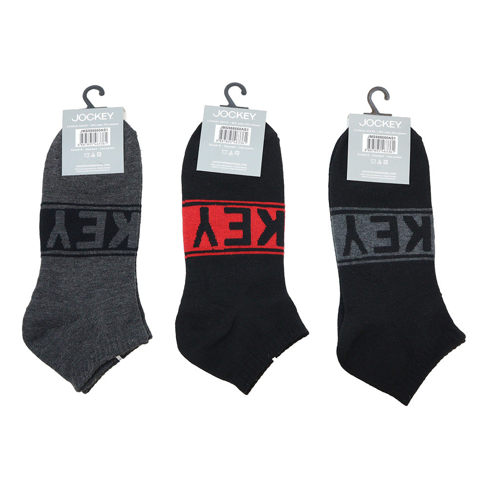 Jockey 3 Pair Cotton Ankle Casual Socks | JMS988660