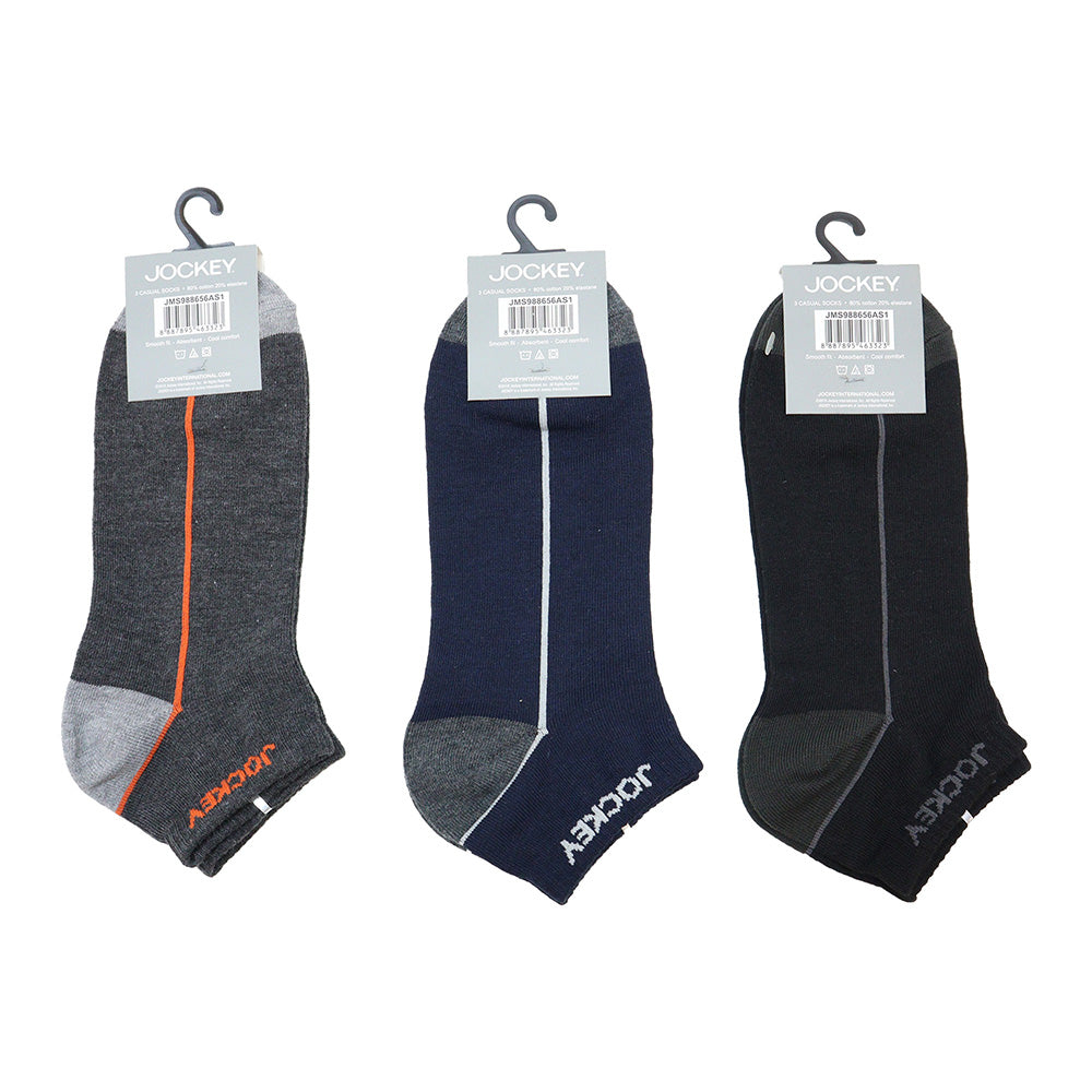 Jockey 3 Pair Cotton Ankle Casual Socks | JMS988656