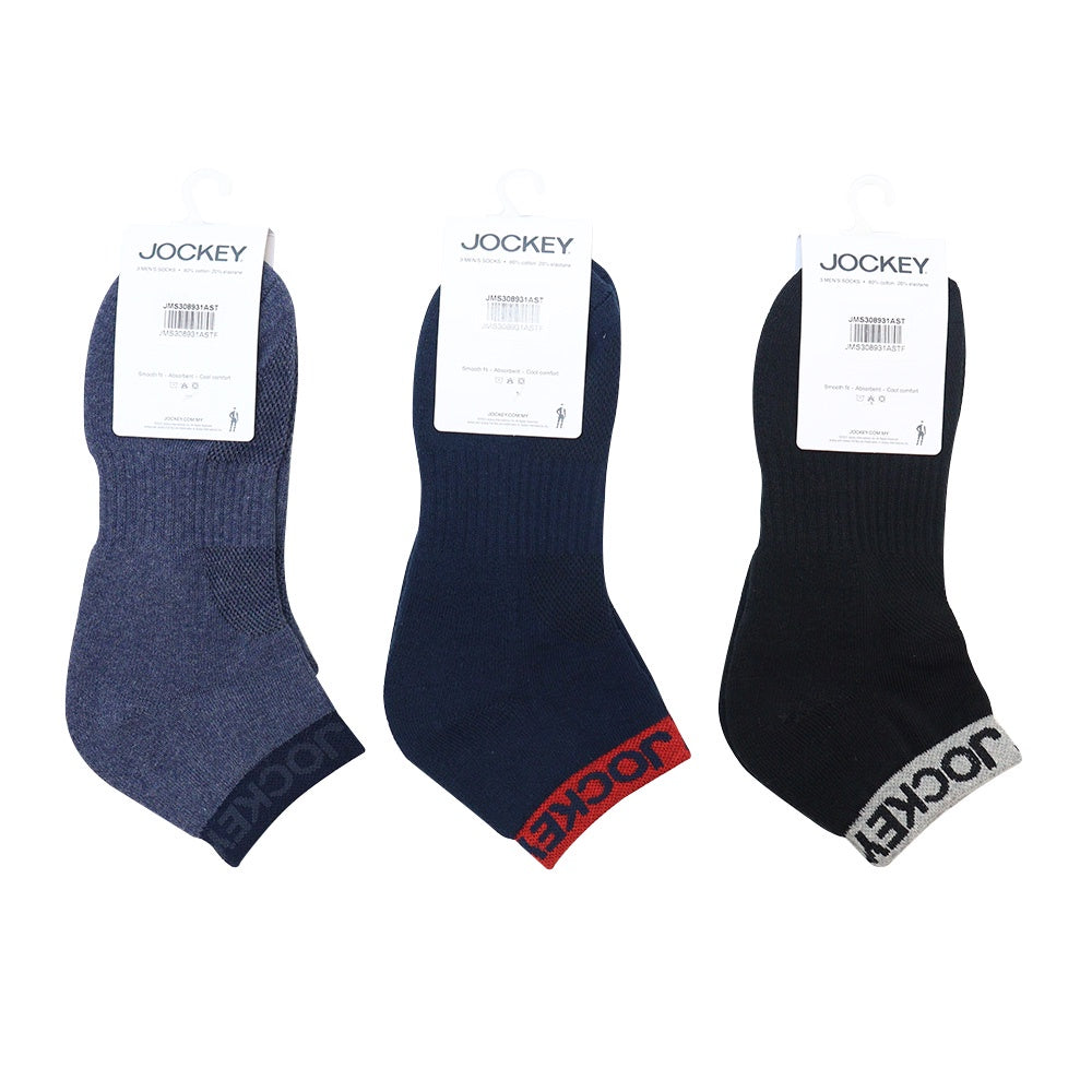 Jockey 3 Pair Sports Ankle Socks | JMS308931